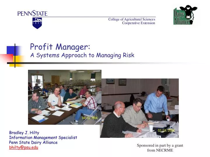 profit manager a systems approach to managing risk