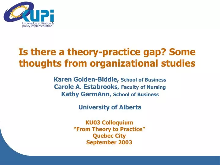 is there a theory practice gap some thoughts from organizational studies