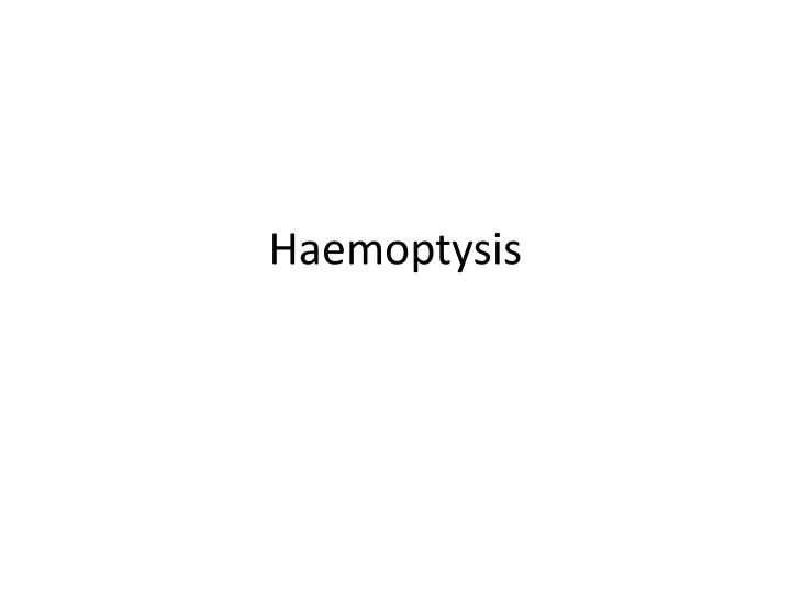 haemoptysis