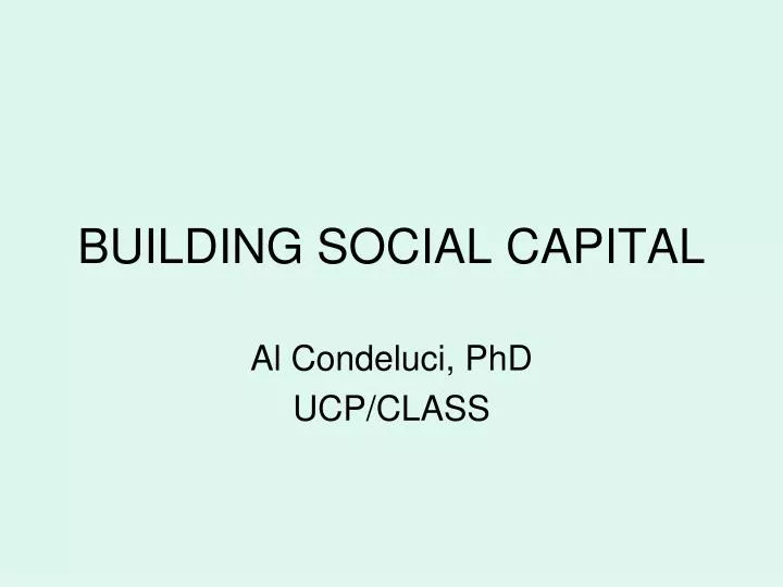 building social capital