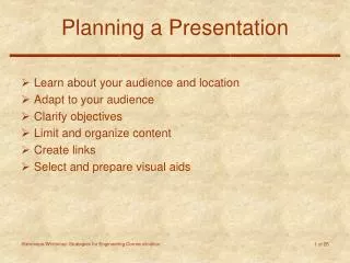 Planning a Presentation