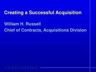 Creating a Successful Acquisition