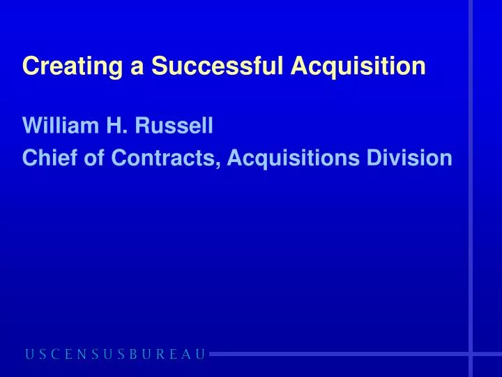 creating a successful acquisition