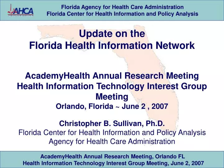 update on the florida health information network