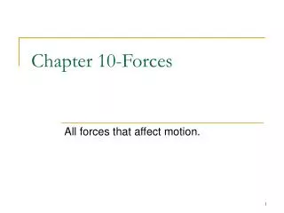 Chapter 10-Forces