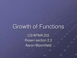 Growth of Functions