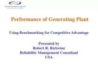 Performance of Generating Plant