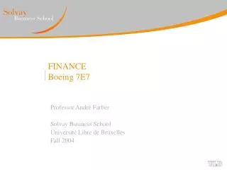 FINANCE Boeing 7E7