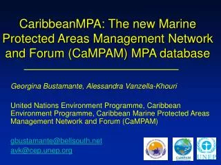 CaribbeanMPA: The new Marine Protected Areas Management Network and Forum (CaMPAM) MPA database