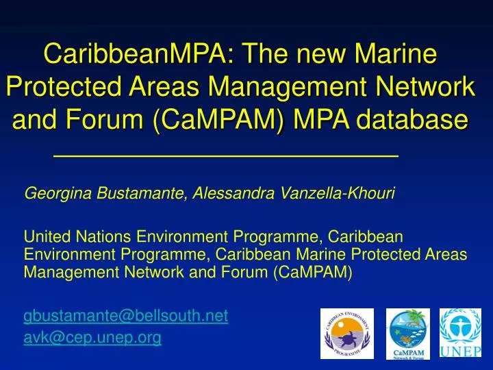 caribbeanmpa the new marine protected areas management network and forum campam mpa database