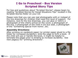 I Go to Preschool - Bus Version Scripted Story Tips