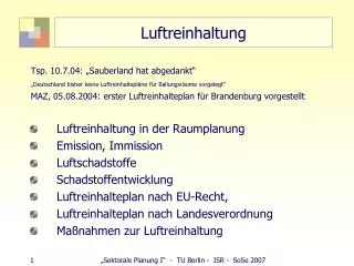 luftreinhaltung