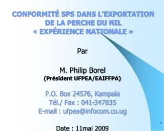 conformit sps dans l exportation de la perche du nil exp rience nationale