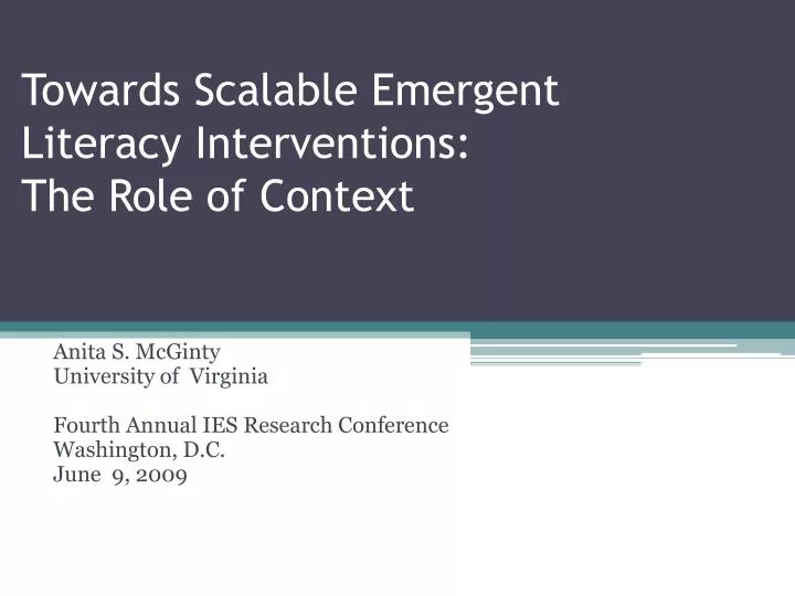 towards scalable emergent literacy interventions the role of context