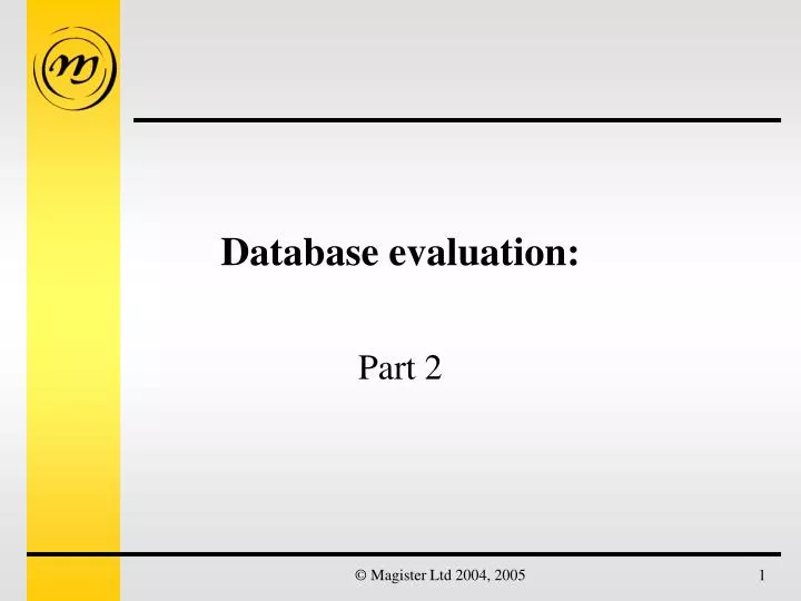 database evaluation