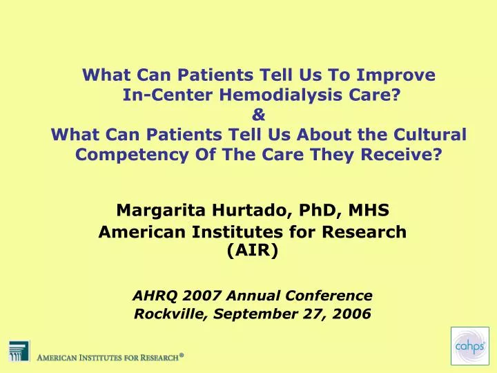 margarita hurtado phd mhs american institutes for research air