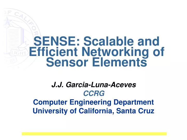 sense scalable and efficient networking of sensor elements