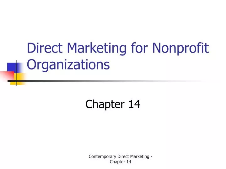 direct marketing for nonprofit organizations