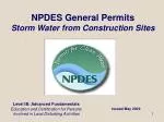 NPDES General Permits for Storm Water Management from Construction Sites - slide 1