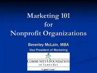 Marketing 101 for Nonprofit Organizations