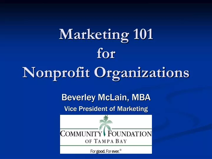 marketing 101 for nonprofit organizations