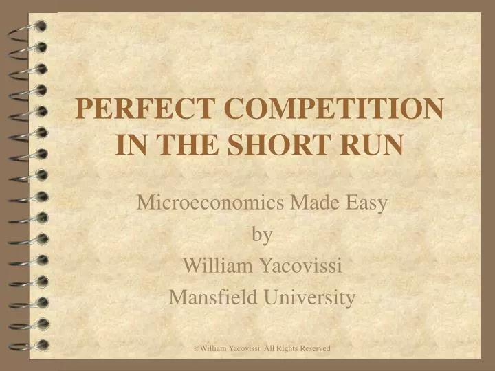 perfect competition in the short run