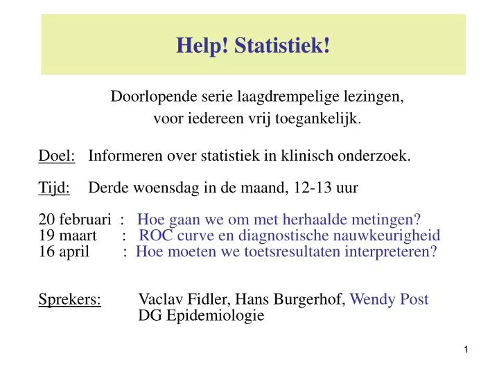 help statistiek