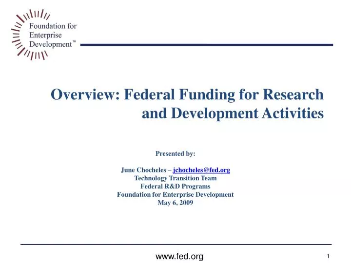 overview federal funding for research and development activities