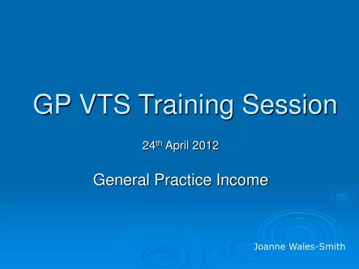 gp vts training session