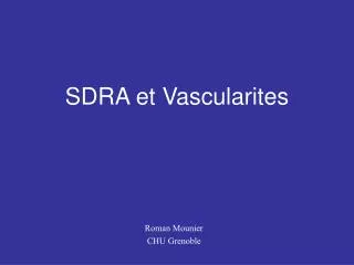 sdra et vascularites