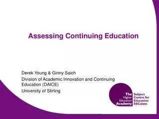 Assessing Continuing Education
