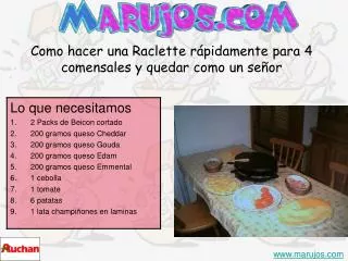 Como hacer una Raclette rápidamente para 4 comensales y quedar como un señor