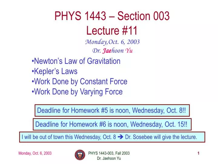 phys 1443 section 003 lecture 11