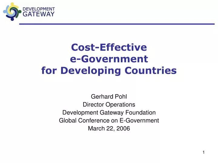 cost effective e government for developing countries