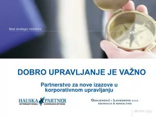dobro upravljanje je va no