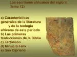 Los escritores africanos del siglo III (tema 12) - slide 1