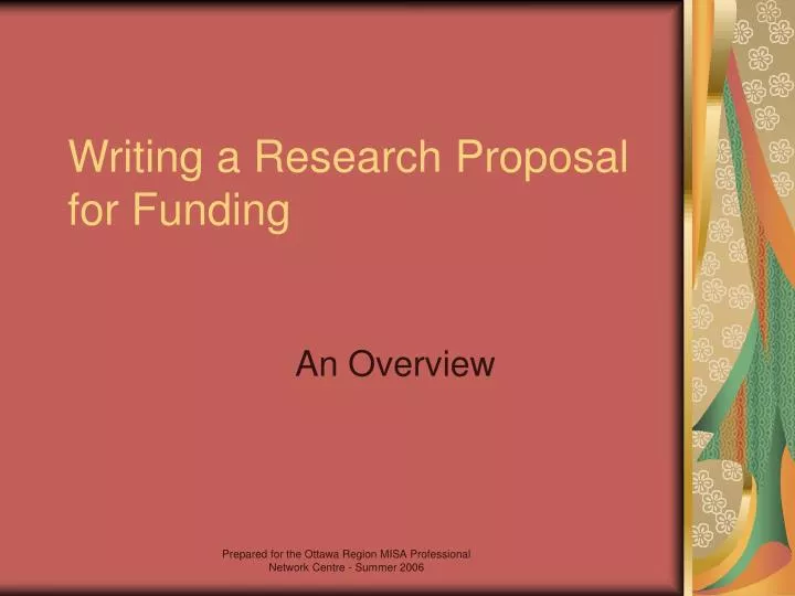 writing a research proposal for funding