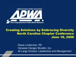 Creating Solutions by Embracing Diversity North Carolina Chapter Conference June 18, 2009