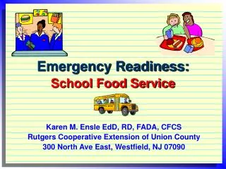 Emergency Readiness: School Food Service