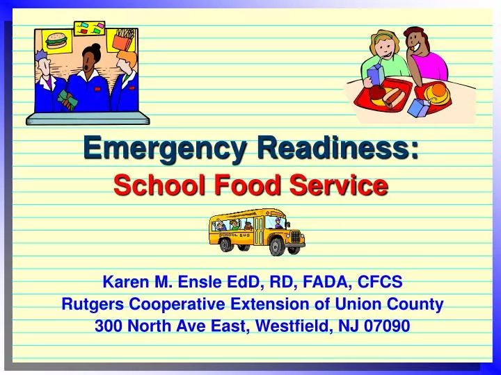 emergency readiness school food service