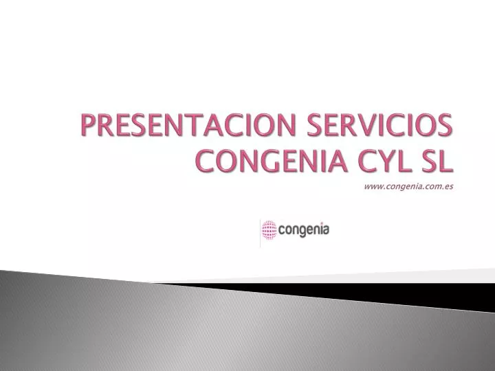 presentacion servicios congenia cyl sl www congenia com es