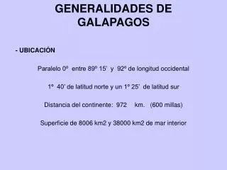 generalidades de galapagos