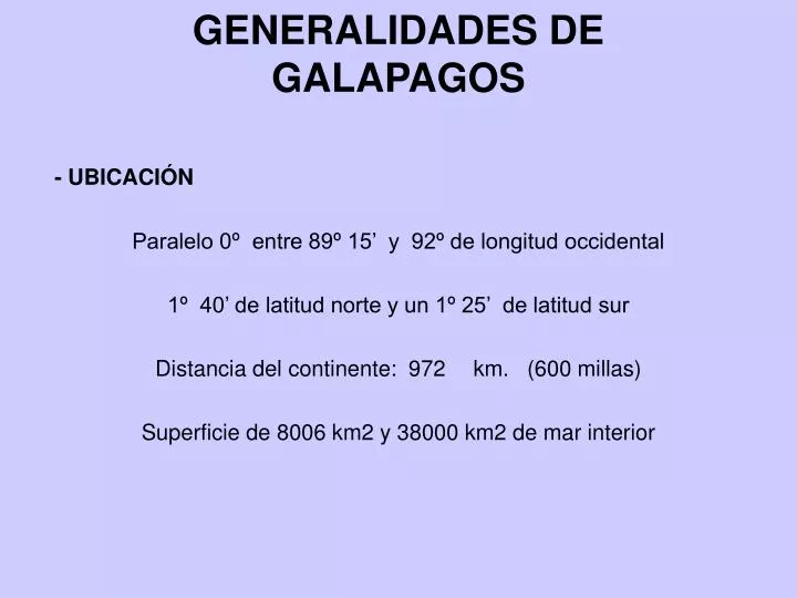 generalidades de galapagos