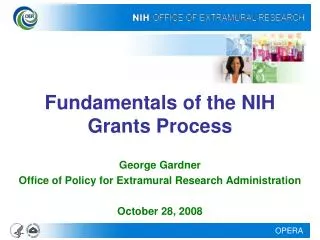 Fundamentals of the NIH Grants Process