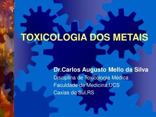 toxicologia dos metais