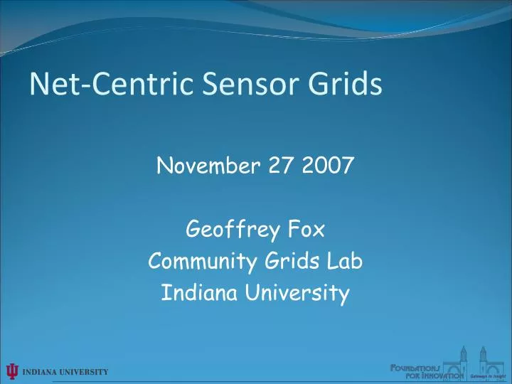 net centric sensor grids