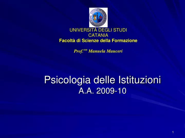 psicologia delle istituzioni a a 2009 10