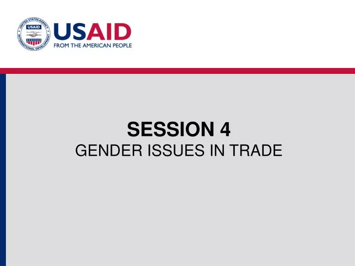 session 4 gender issues in trade