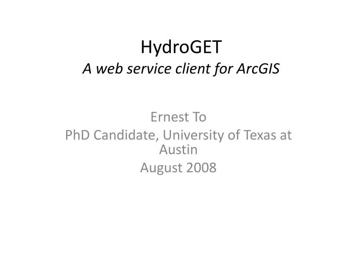 hydroget a web service client for arcgis