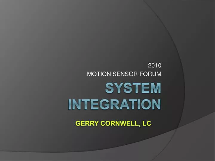 2010 motion sensor forum
